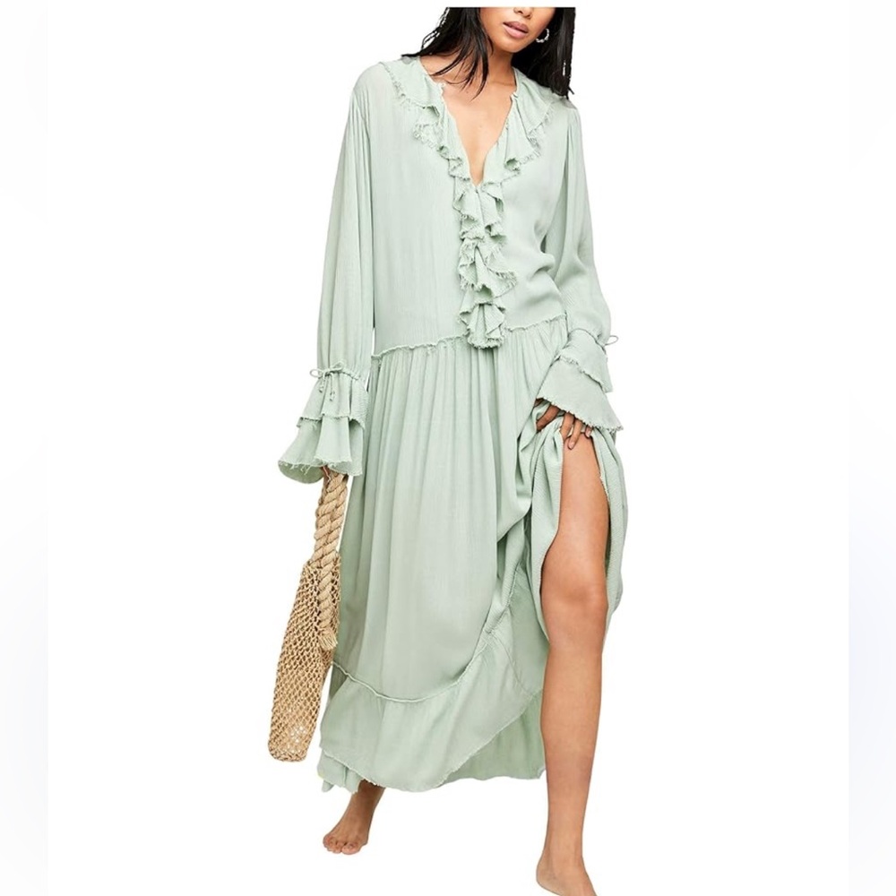Free People Sweet Darlin’ Maxi Dress in Minted Jade - Large - Picture 3 of 12